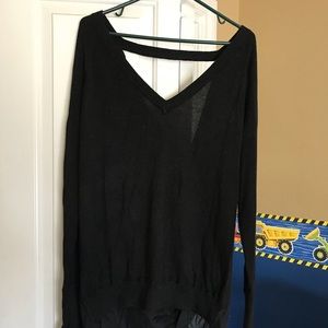 Lululemon black low cut back sweater